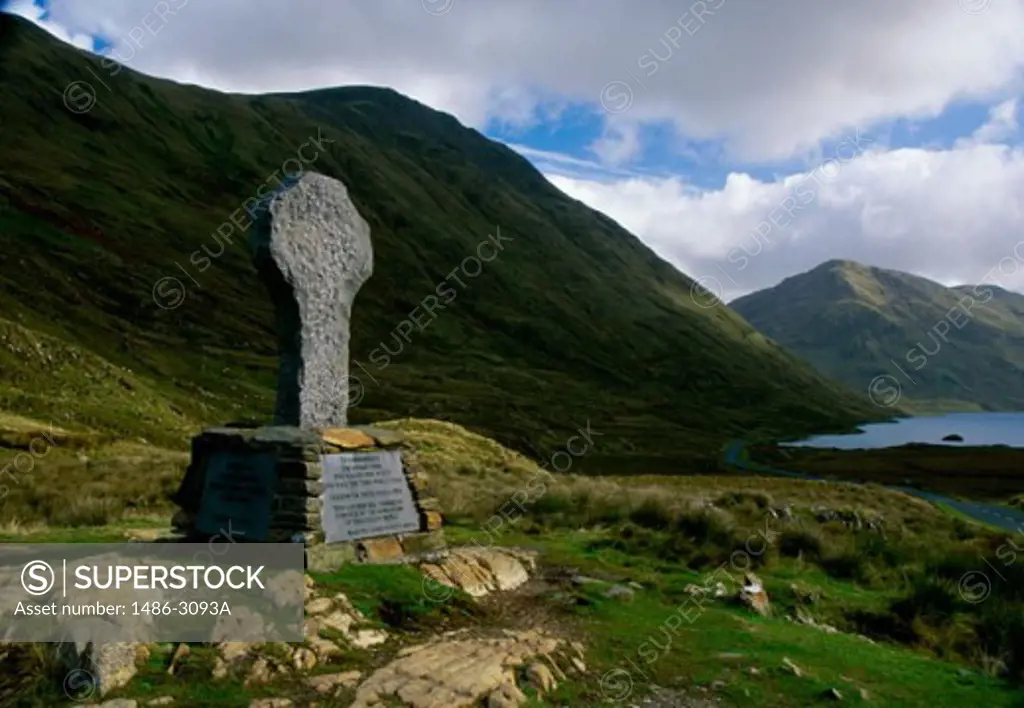 Memorial by the side of a lake, Hungry Poor Memorial, Doo Lough, Ireland