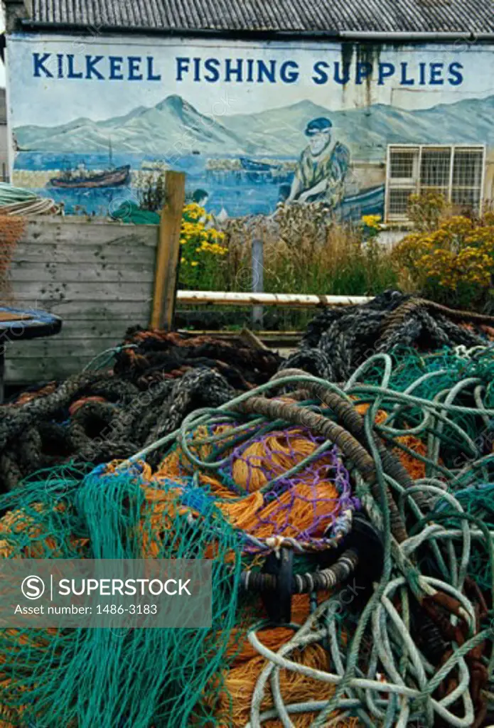 Close-up of fishing nets, Northern Ireland