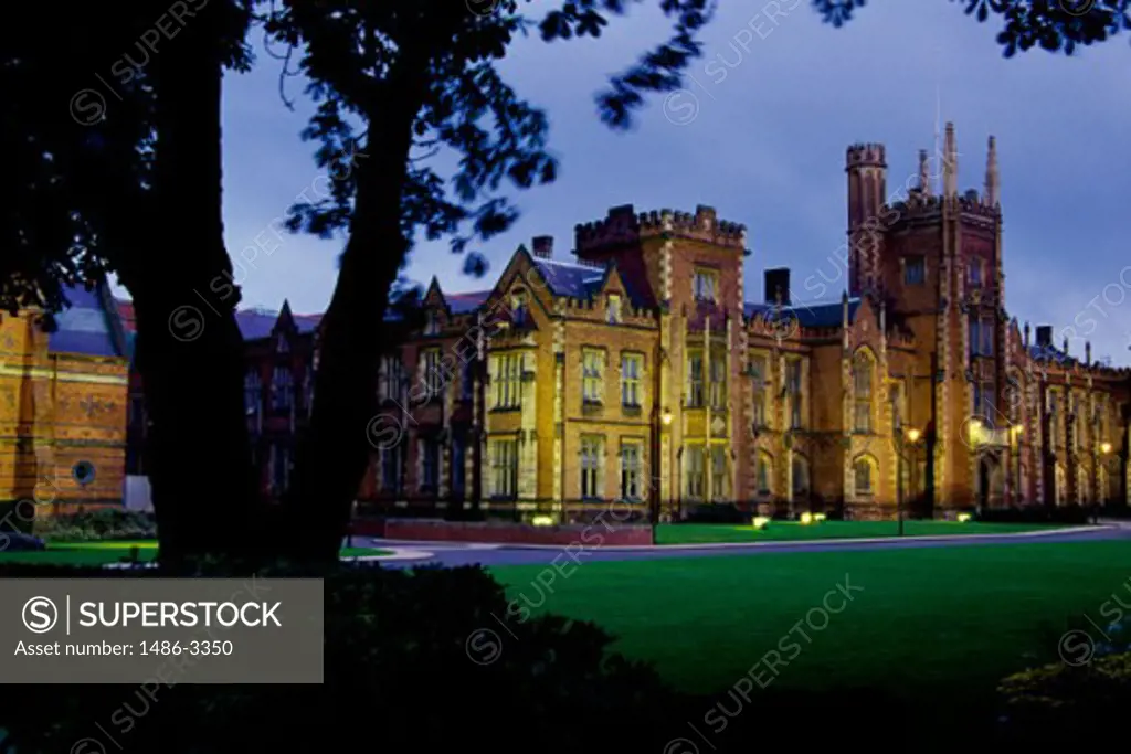 Facade of a university building, Queen's University, Belfast, Northern Ireland