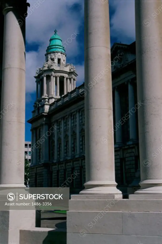 Clouds over a government building, City Hall, Belfast, Northern Ireland