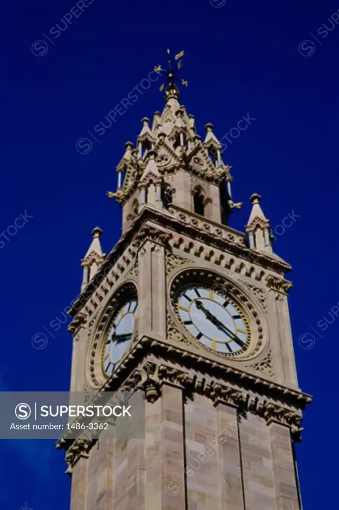Low angle view of a clock tower, Albert Memorial Clock, Belfast, Northern Ireland