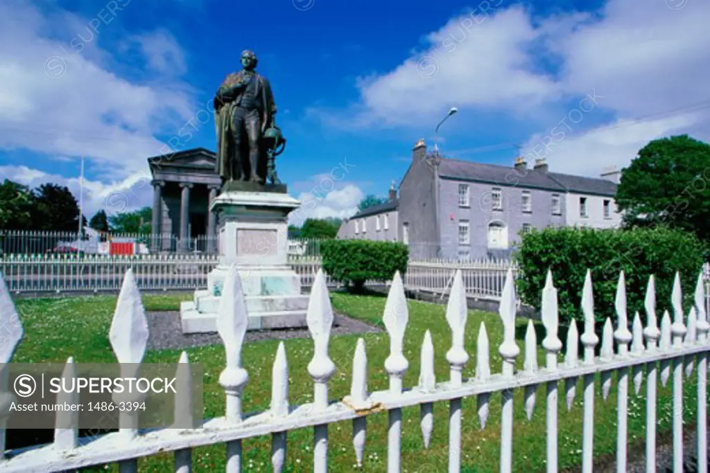 Statue in a park, William Third Earl of Rosse Statue, Birr, Ireland