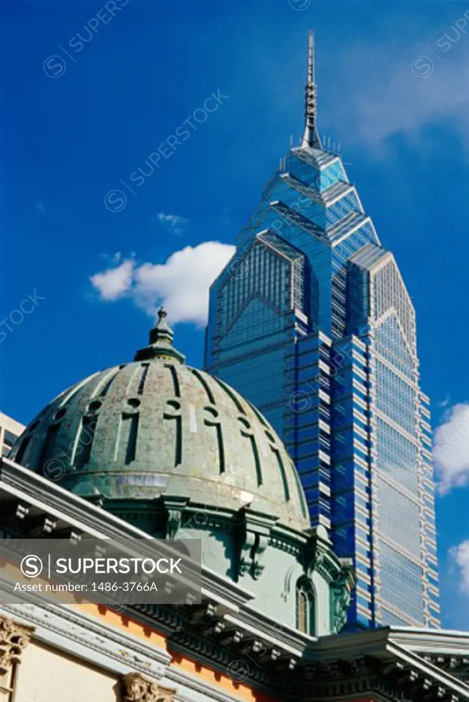 Low angle view of the Arch Street Presbyterian Church, Liberty Tower, Philadelphia, Pennsylvania, USA