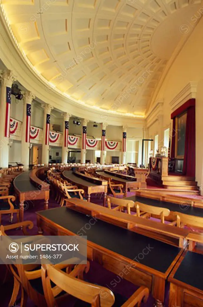 House chamber in a government building, Old State Capitol State Historic Site, Springfield, Illinois, USA