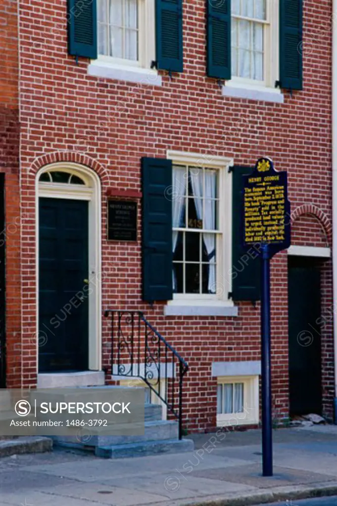 Home of Henry George Philadelphia Pennsylvania USA