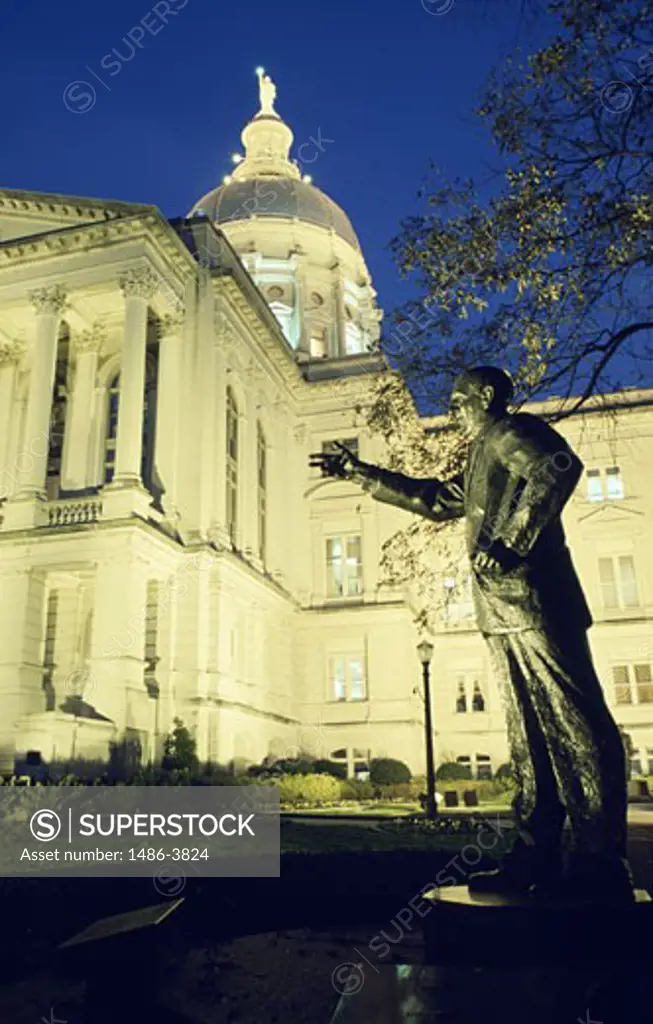 USA, Georgia, Atlanta, Richard Russell statue outside State Capitol building