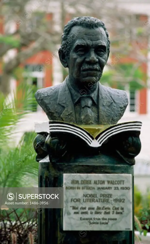 Bust of Derek Alton Walcott Castries St. Lucia