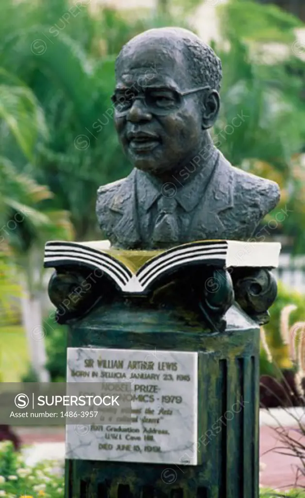 Bust of Sir William Arthur Lewis Castries St. Lucia