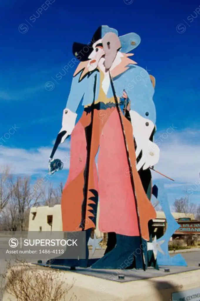 Gunslinger and Fiddler Sculpture Taos New Mexico, USA