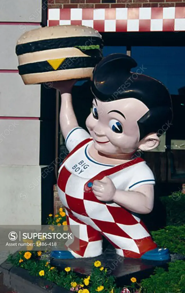 Figurine in front of a restaurant, Big Boy Restaurant, Detroit, Michigan, USA