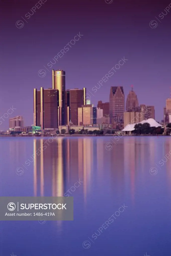 Buildings on the waterfront, Detroit, Michigan, USA