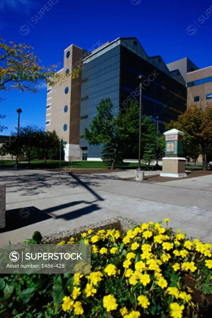 Low angle view of an educational building, Wayne State University, Detroit, Michigan, USA