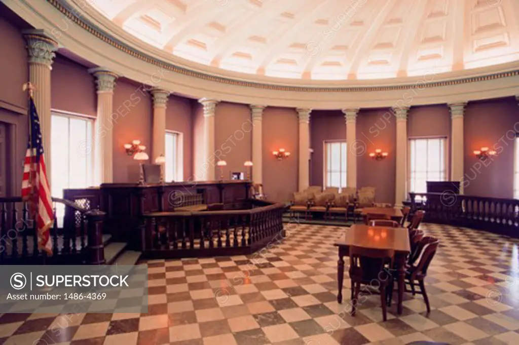 Interior of a courtroom, Old Courthouse, St. Louis, Missouri, USA