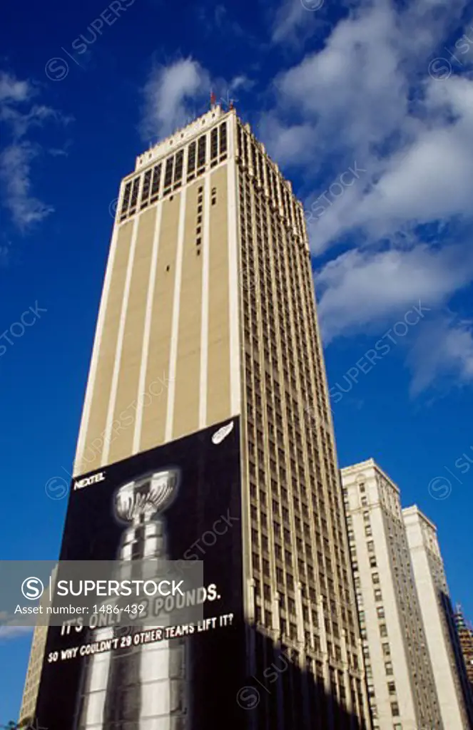 Low angle view of a building, Cadillac Place, Detroit, Michigan, USA