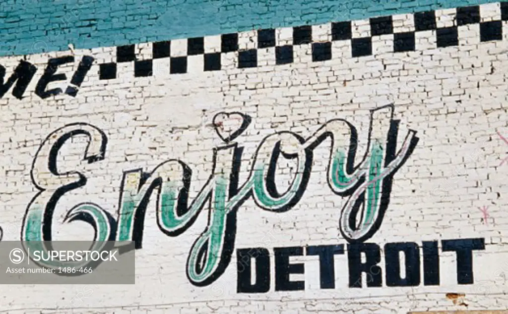 Commercial sign painted on a brick wall, Detroit, Michigan, USA