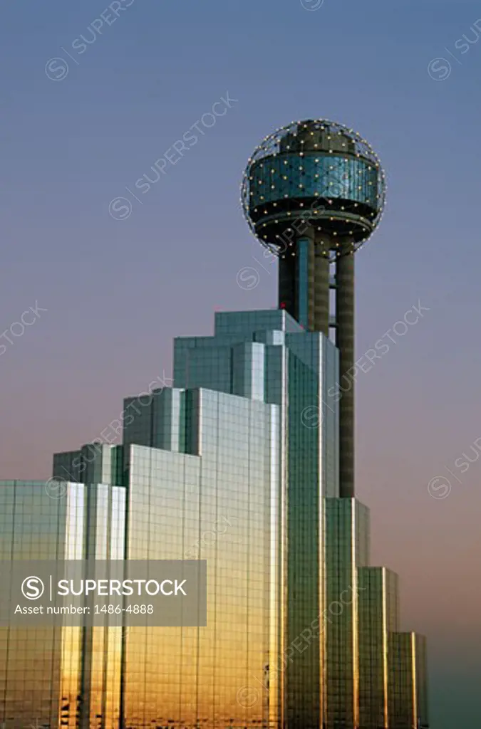 Skyscrapers in a city, Reunion Tower, Hyatt Regency Hotel, Dallas, Texas, USA