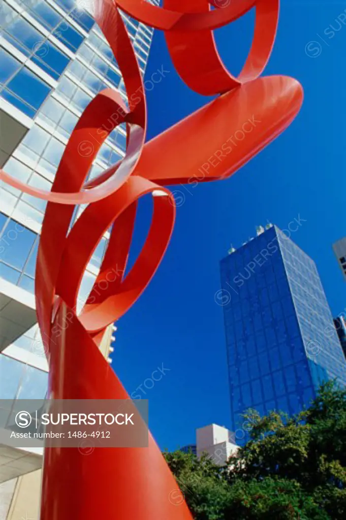 Low angle view of the Venture Sculpture, Dallas, Texas, USA