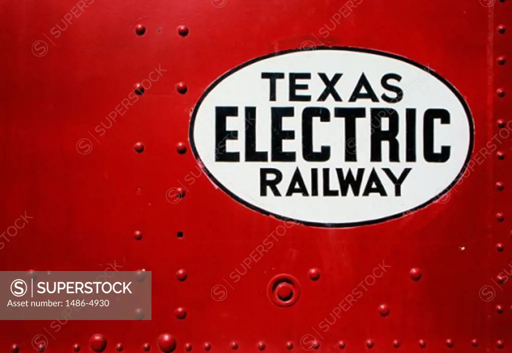 Close-up of a sign painted on a metal surface, Dallas, Texas, USA