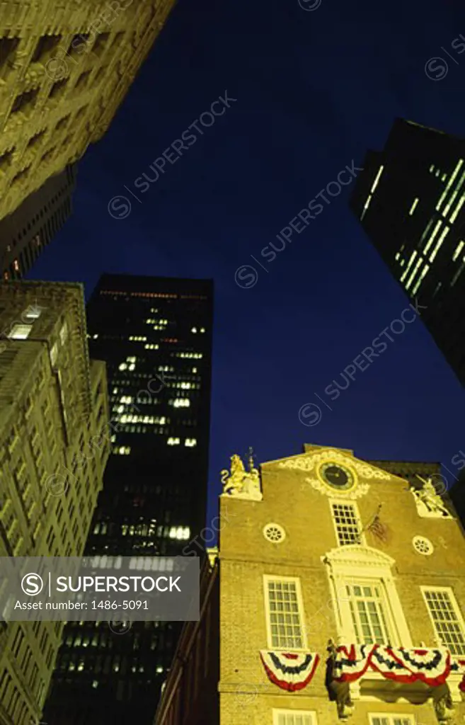 USA, Massachusetts, Boston, Old State House, low angle view