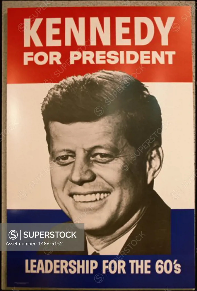 Close-up of a poster of John F. Kennedy, John F. Kennedy Presidential Library and Museum, Boston, Massachusetts, USA