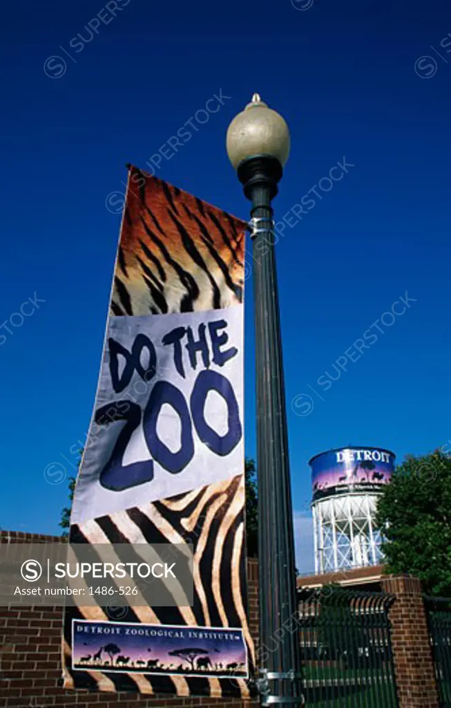 Banner of a zoo, Detroit Zoo, Detroit, Michigan, USA