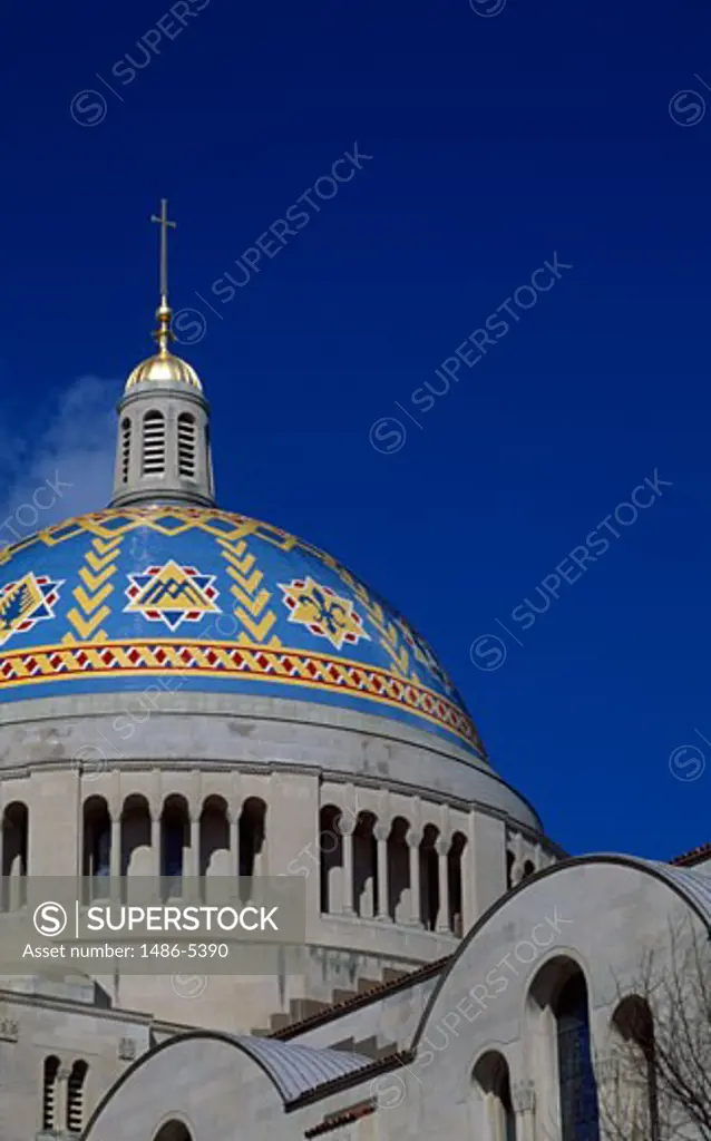 Low angle view of a basilica, Basilica of the National Shrine of the Immaculate Conception, Washington DC, USA