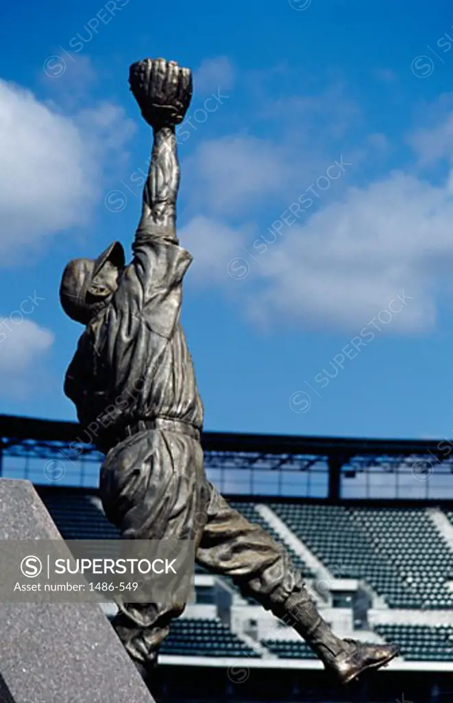 Statue of Al Kaline a former professional baseball  player and member of the Baseball Hall of Fame, Comerica Park, Detroit, Michigan, USA