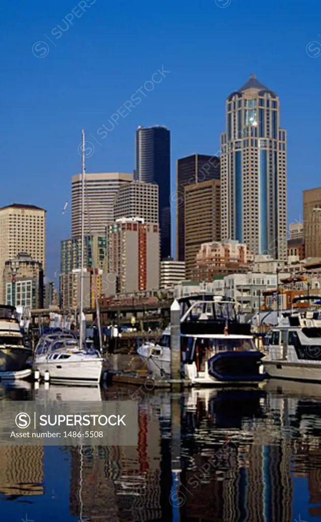 Buildings at the waterfront, Seattle, Washington State, USA