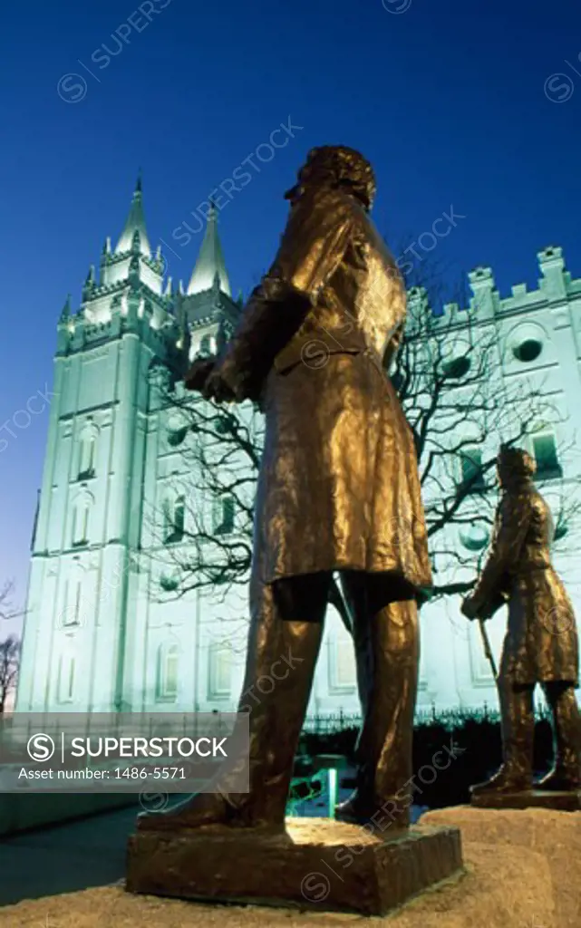 Hyrum and Joseph Smith Statues Temple Square Salt Lake City Utah, USA