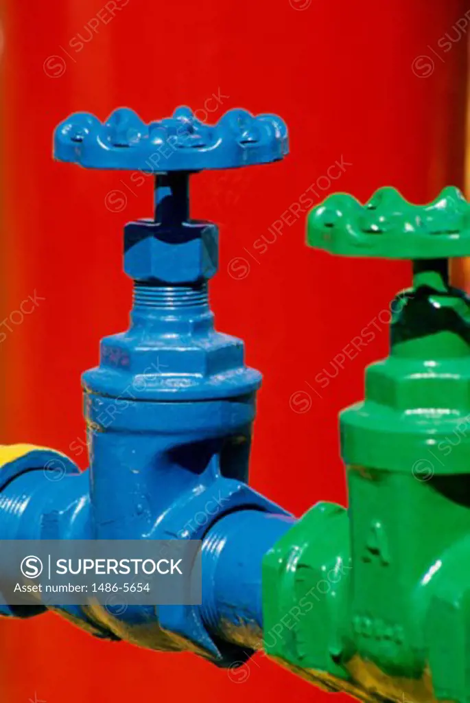 Close-up of knobs on a pipe