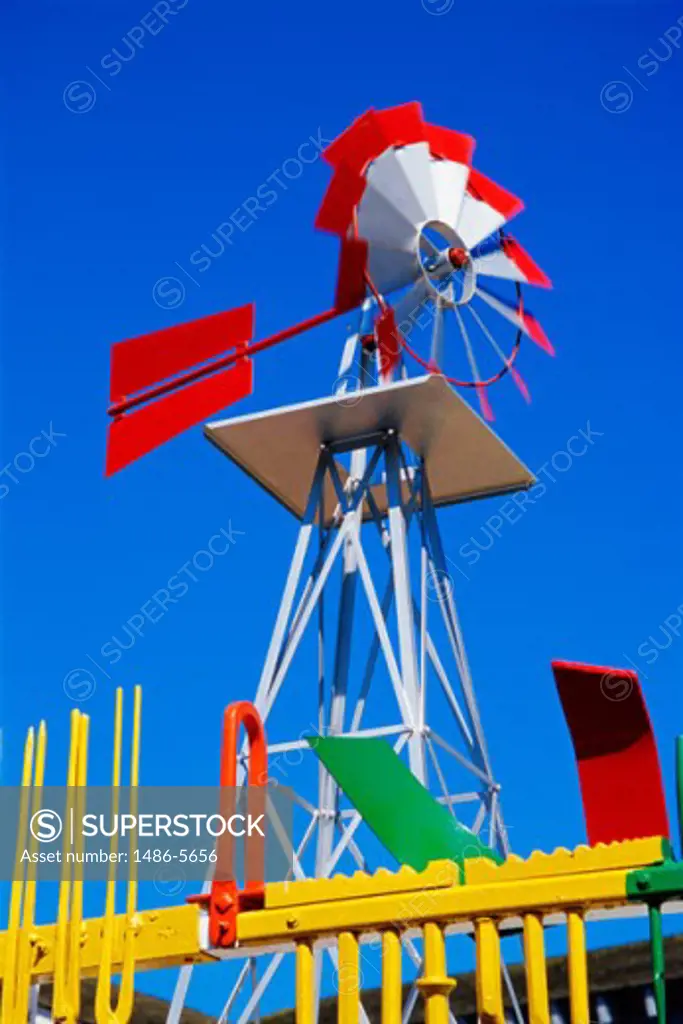 Low angle view of a wind turbine