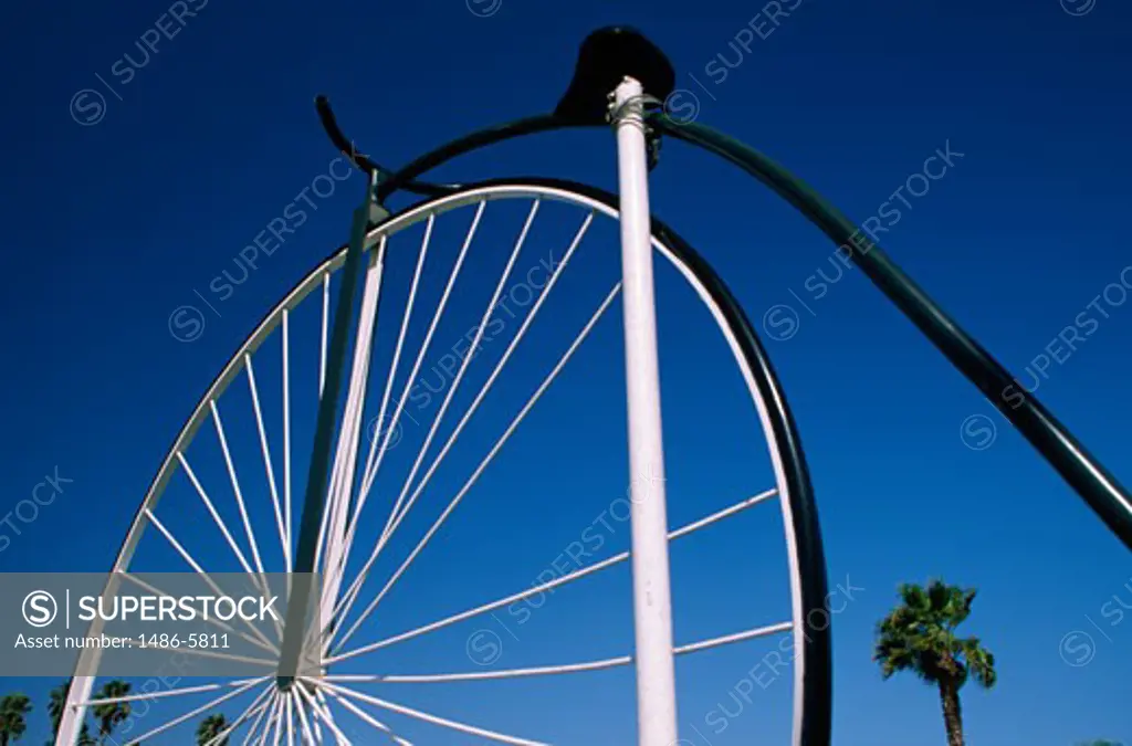 Close-up of a Penny farthing bicycle, Santa Barbara, California, USA