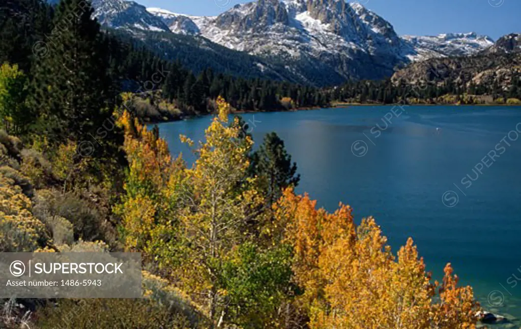 Lake surrounded by mountains, June Lake, California, USA
