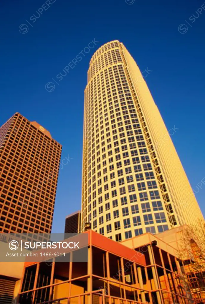 Low angle view of a high rise building, Los Angeles, California, USA
