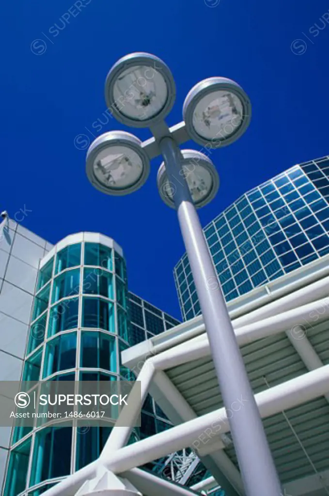 Low angle view of the Convention Center, Los Angeles, California, USA