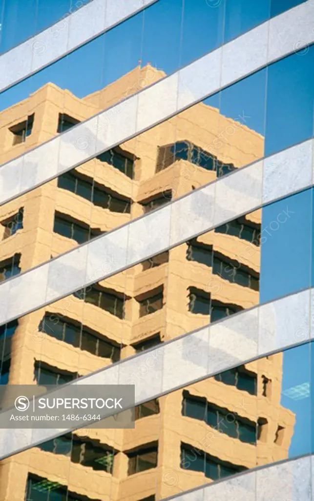 USA, Arizona, Phoenix, Skyscraper reflected in glass