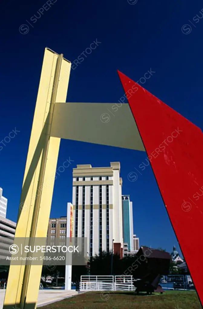 Modern sculpture in a city, Tampa, Florida, USA