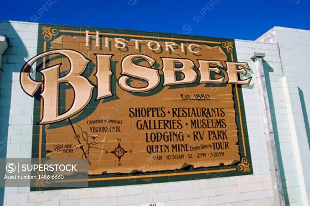 Close-up of a sign, Bisbee, Arizona, USA
