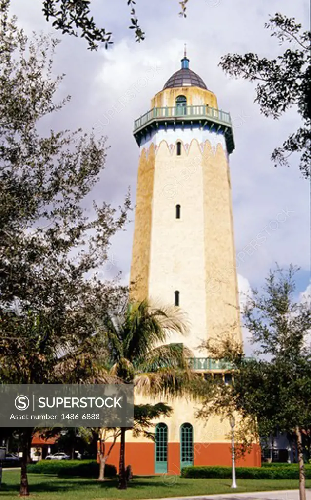 USA, Florida, Coral Gables, Water Tower, low angle view