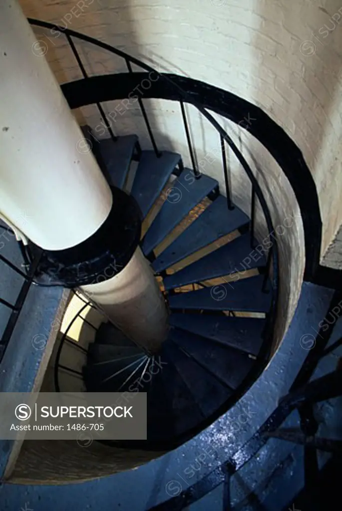 Spiral staircase in a lighthouse, Gibbs Hill Lighthouse, Gibbs Hill, Bermuda
