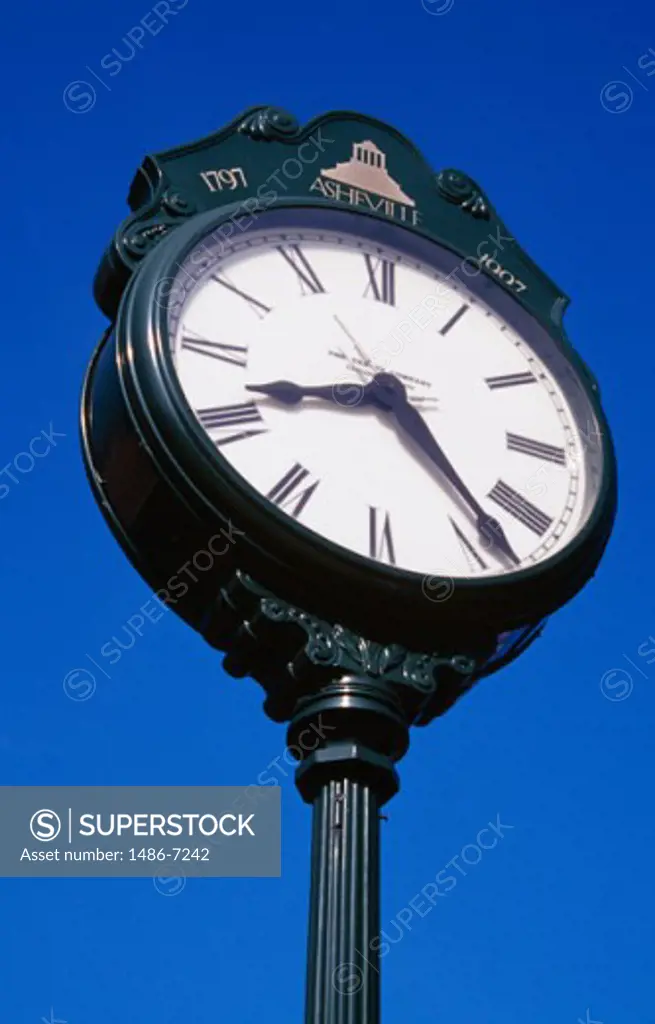 Low angle view of a clock