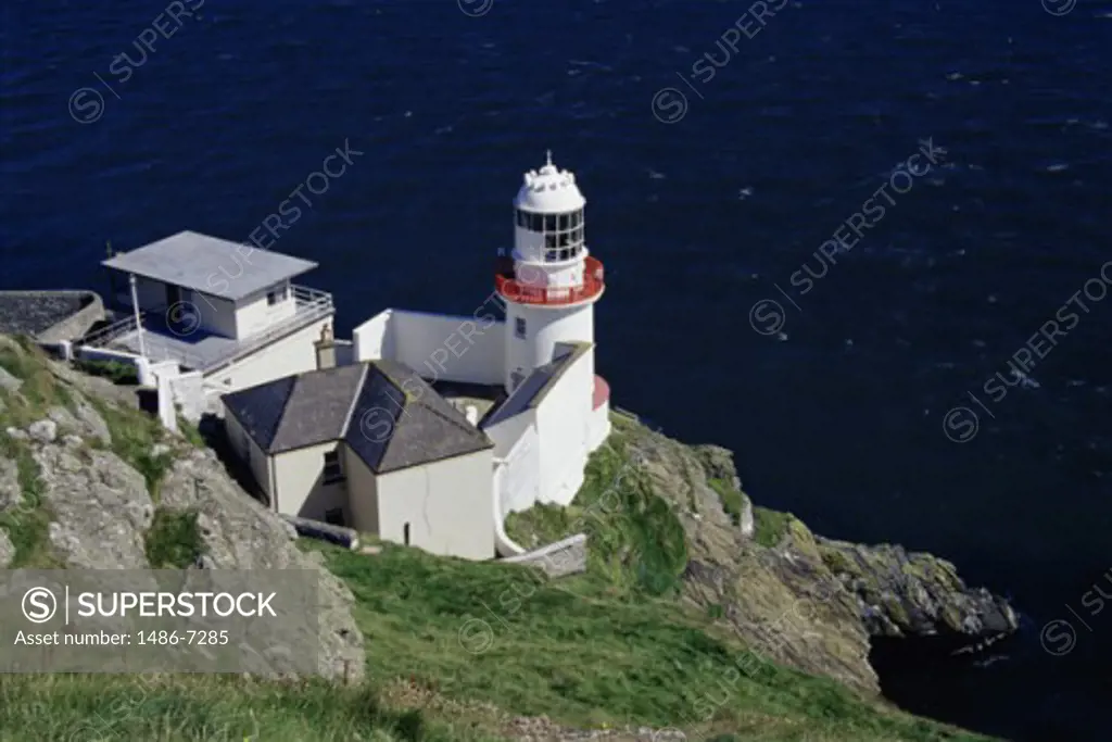 High angle view of a lighthouse, Wicklow Head Lighthouse, Wicklow, Ireland