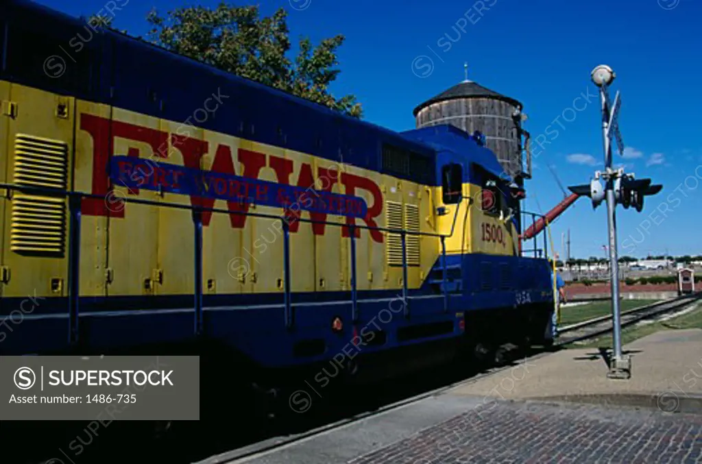 Train at a railroad station, Stockyards Station, Fort Worth, Texas, USA