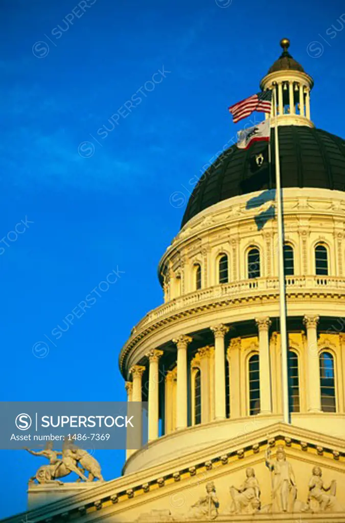 Low angle view of a government building, California State Capitol, Sacramento, California, USA