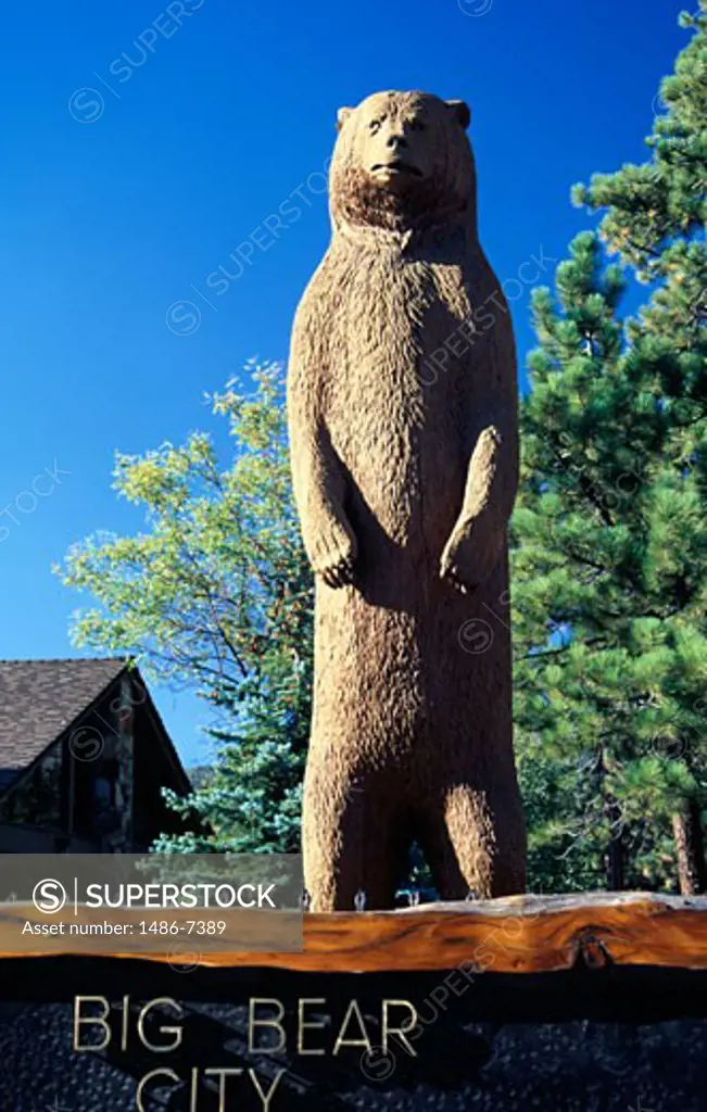 Sculpture of a bear, Big Bear City, California, USA