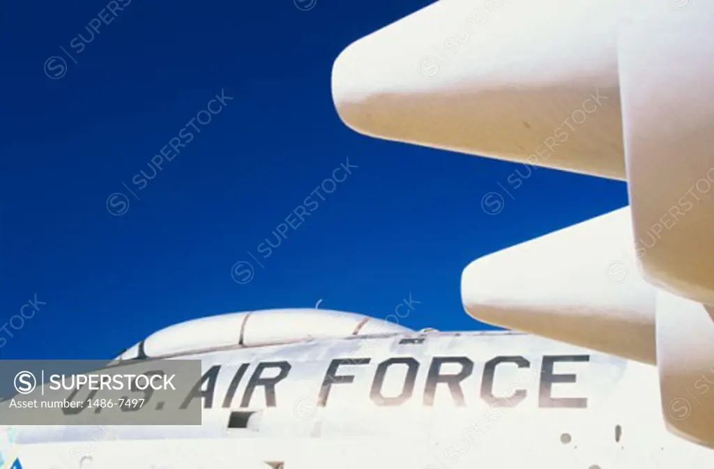 Low angle view of a military airplane