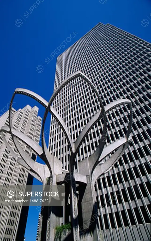 Low angle view of office buildings, San Francisco, California, USA