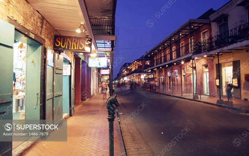 Buildings along a road, New Orleans, Louisiana, USA