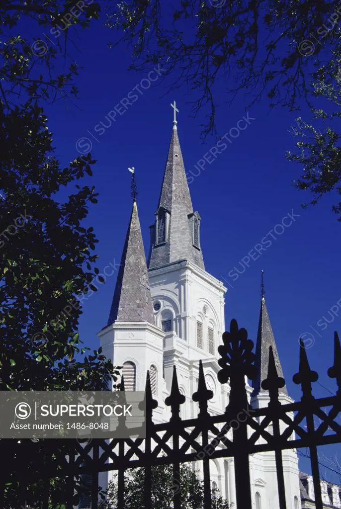 Low angle view of a cathedral, St. Louis Cathedral, New Orleans, Louisiana, USA