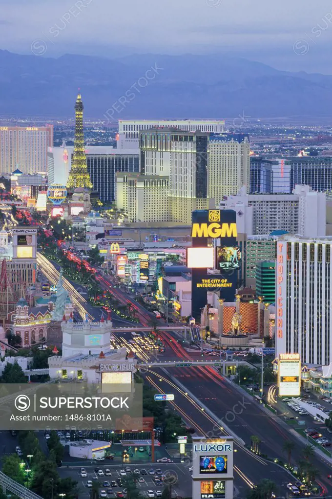 High angle view of the city, Las Vegas, Nevada, USA